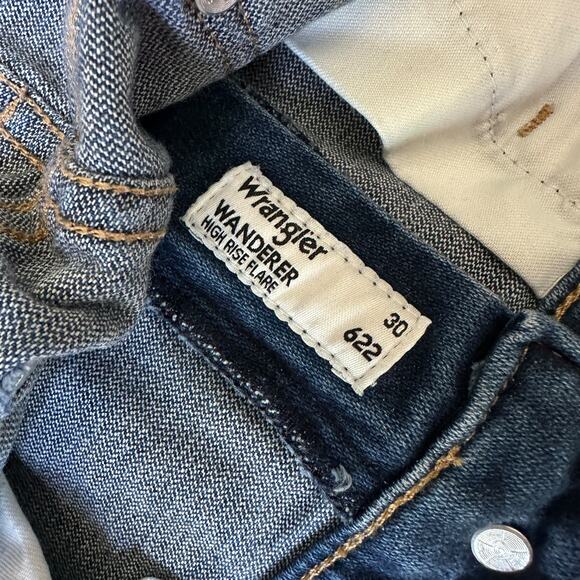 Wrangler Jeans Wanderer 622 High Rise Flare Dark Blue Wash Denim Women's Size 30 - Picture 4 of 9